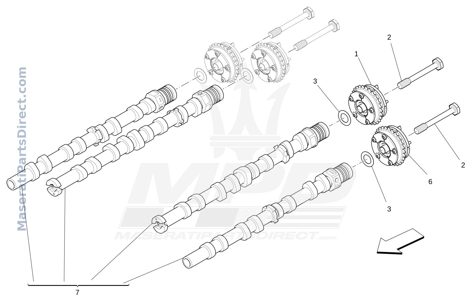 01.23 - 1 - LH CYLINDER HEAD CAMSHAFTS Diagram