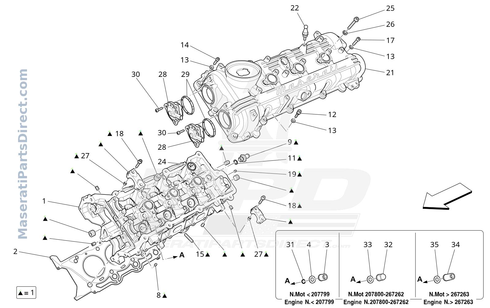 01.21 - 2 - LH CYLINDER HEAD Diagram