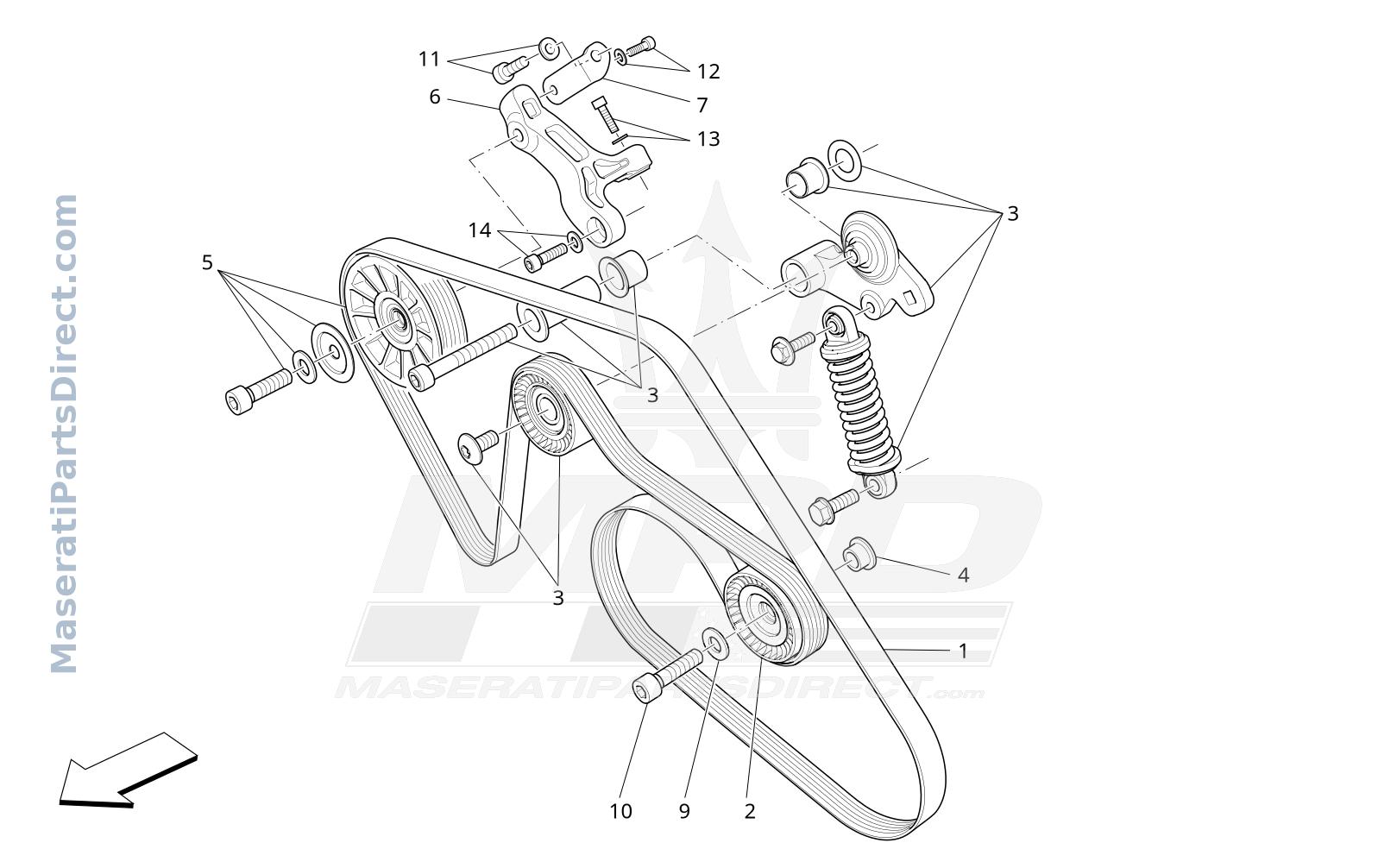 01.11 - 2 - AUXILIARY DEVICE BELTS Diagram