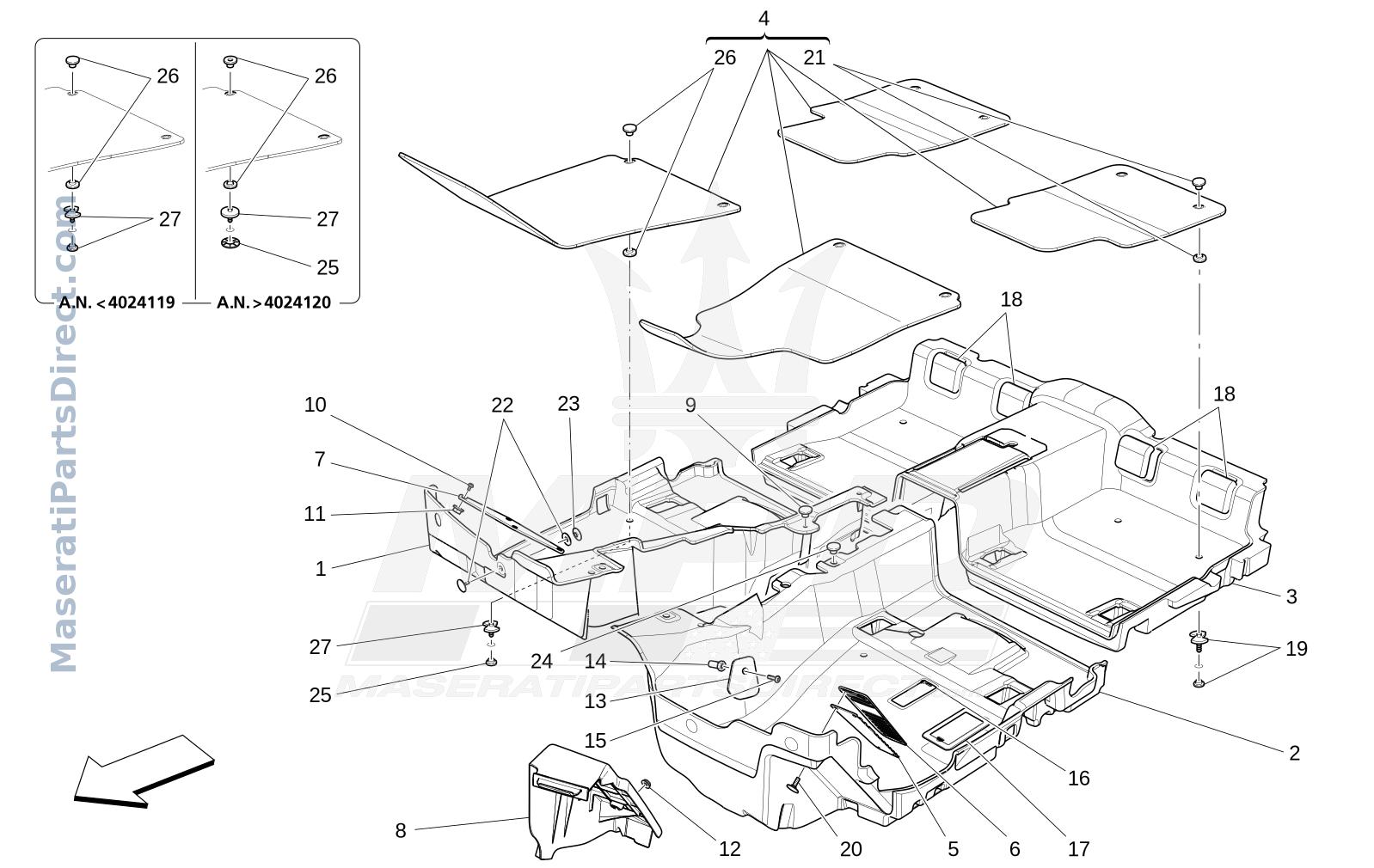 09.60 - 1 - PASSENGER COMPARTMENT MATS Diagram