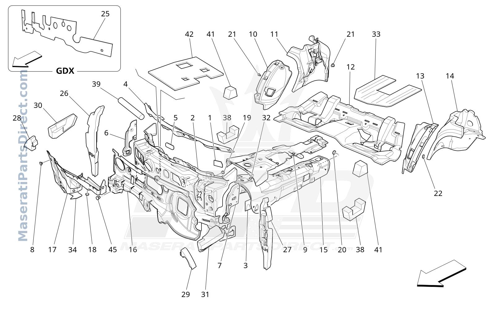 09.62 - 1 - SOUND-PROOFING PANELS INSIDE THE VEHICLE Diagram