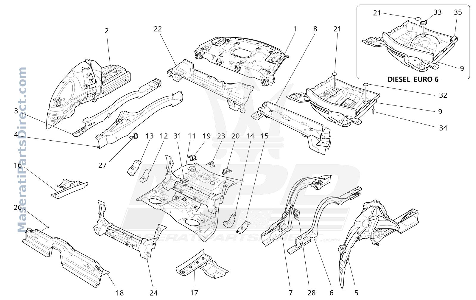 09.05 - 1 - REAR STRUCTURAL FRAMES AND SHEET PANELS Diagram