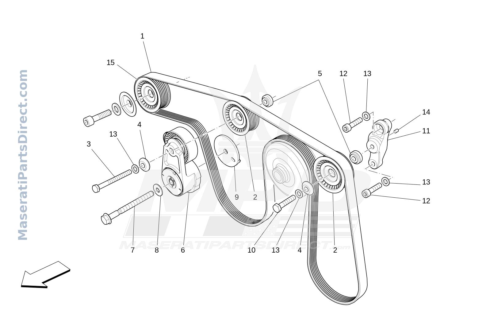 01.11 - 11 - AUXILIARY DEVICE BELTS Diagram