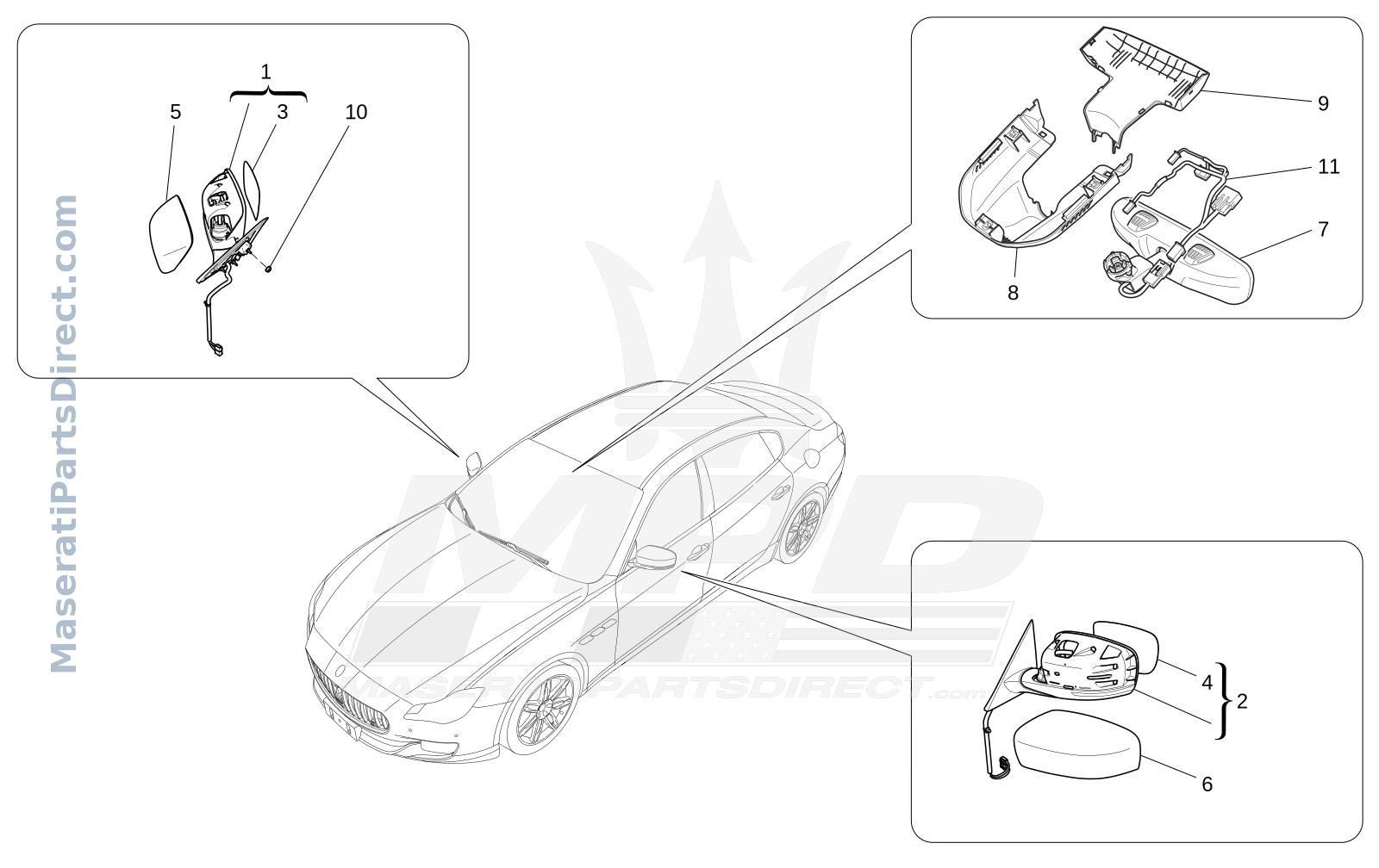09.35 - 3 - INTERNAL AND EXTERNAL REAR-VIEW MIRRORS Diagram